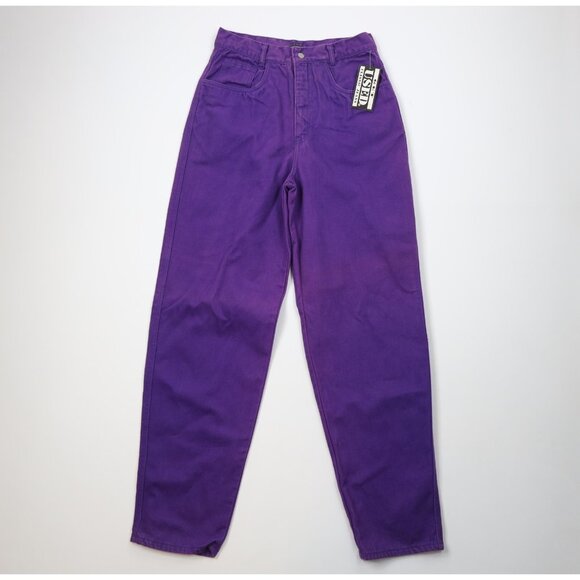 Deadstock Vtg 90s Streetwear Mens 32x34 Baggy Fit Skateboard Jeans Purple Cotton - Picture 1 of 11